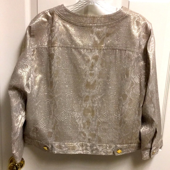 Gold Snake-Print Jean Style Jacket - Picture 7 of 11